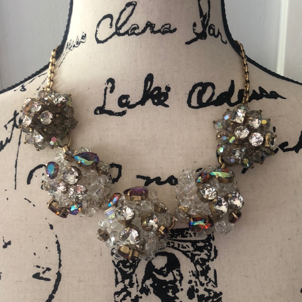 J. Crew Crystal Snowball Statement Necklace